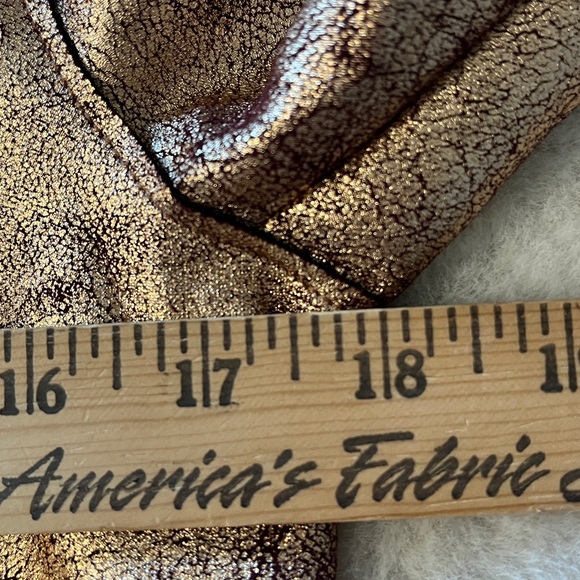 Anthropologie Brisa Metallic Cropped Faux Leather Moto Jacket Size XS - Picture 12 of 14